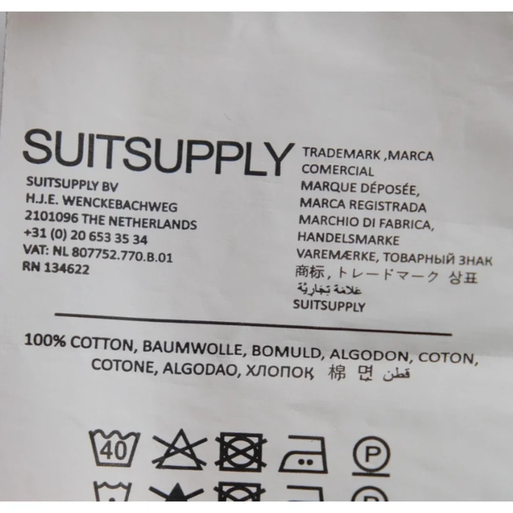 SUITSUPPLY Tuxedo Shirt Size 41 Slim Fit Formal Egyptian Cotton White Button Up